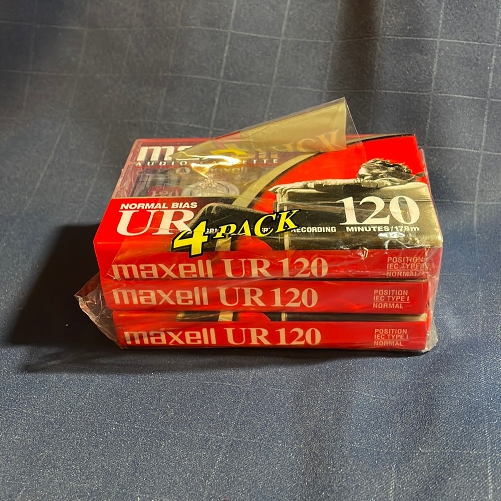 NWT Maxell audio cassette tapes Normal Bias 120 min (3pk)